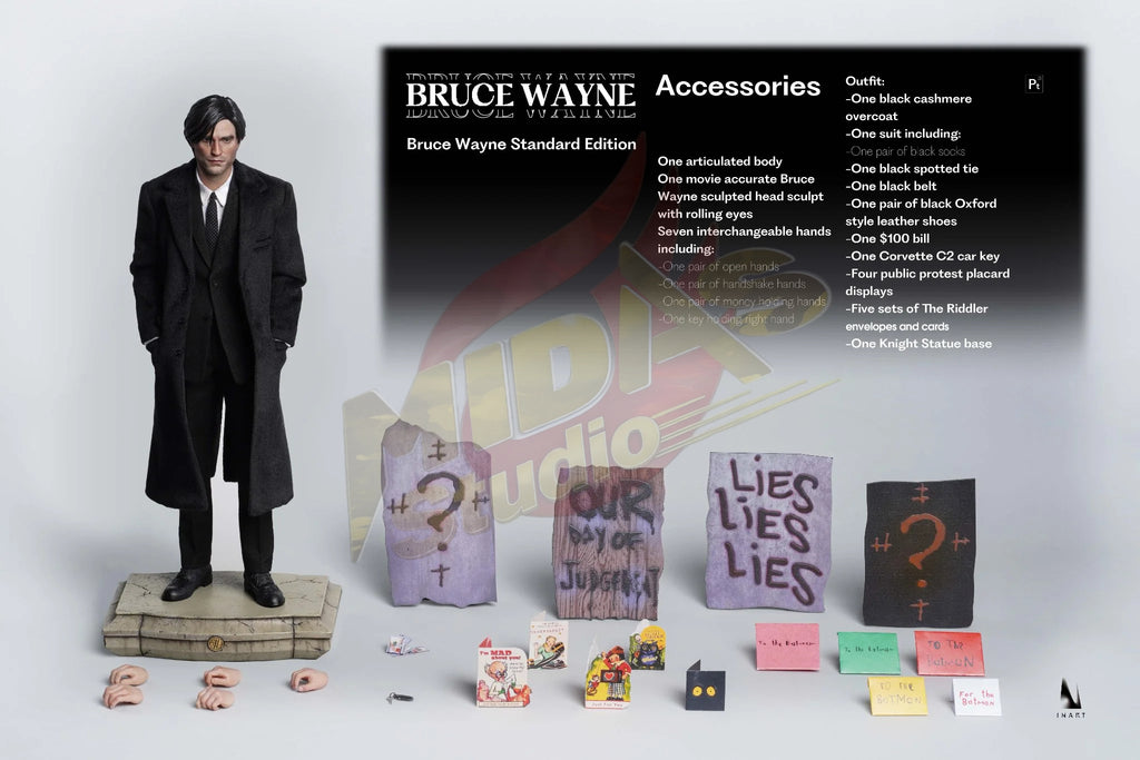 Brand New🔥INART 1/6 Scale Bruce Wayne (Standard Edition, Sculpted Hair) Collectible Figure
