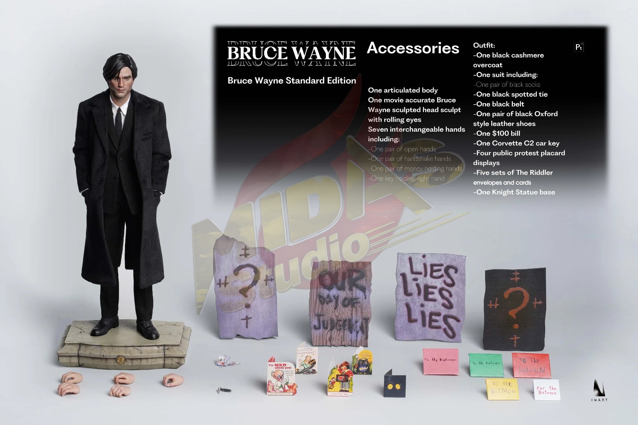 Brand New🔥INART 1/6 Scale Bruce Wayne (Standard Edition, Sculpted Hair) Collectible Figure