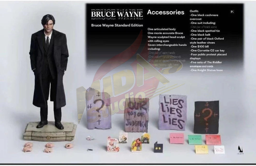 Brand New🔥INART 1/6 Scale Bruce Wayne Standard Version (Sculpted Hair) A004S2