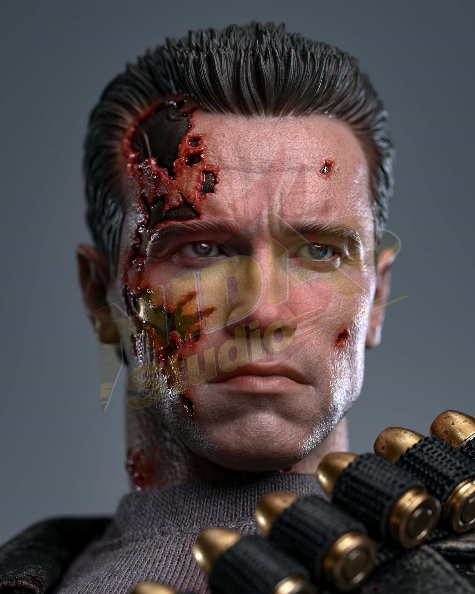 Brand New🔥 Hot Toys 1/6 Scale Terminator 2: Judgment Day T-800 (Battle Damaged Version 2.0) Collectible Figure (DX46)