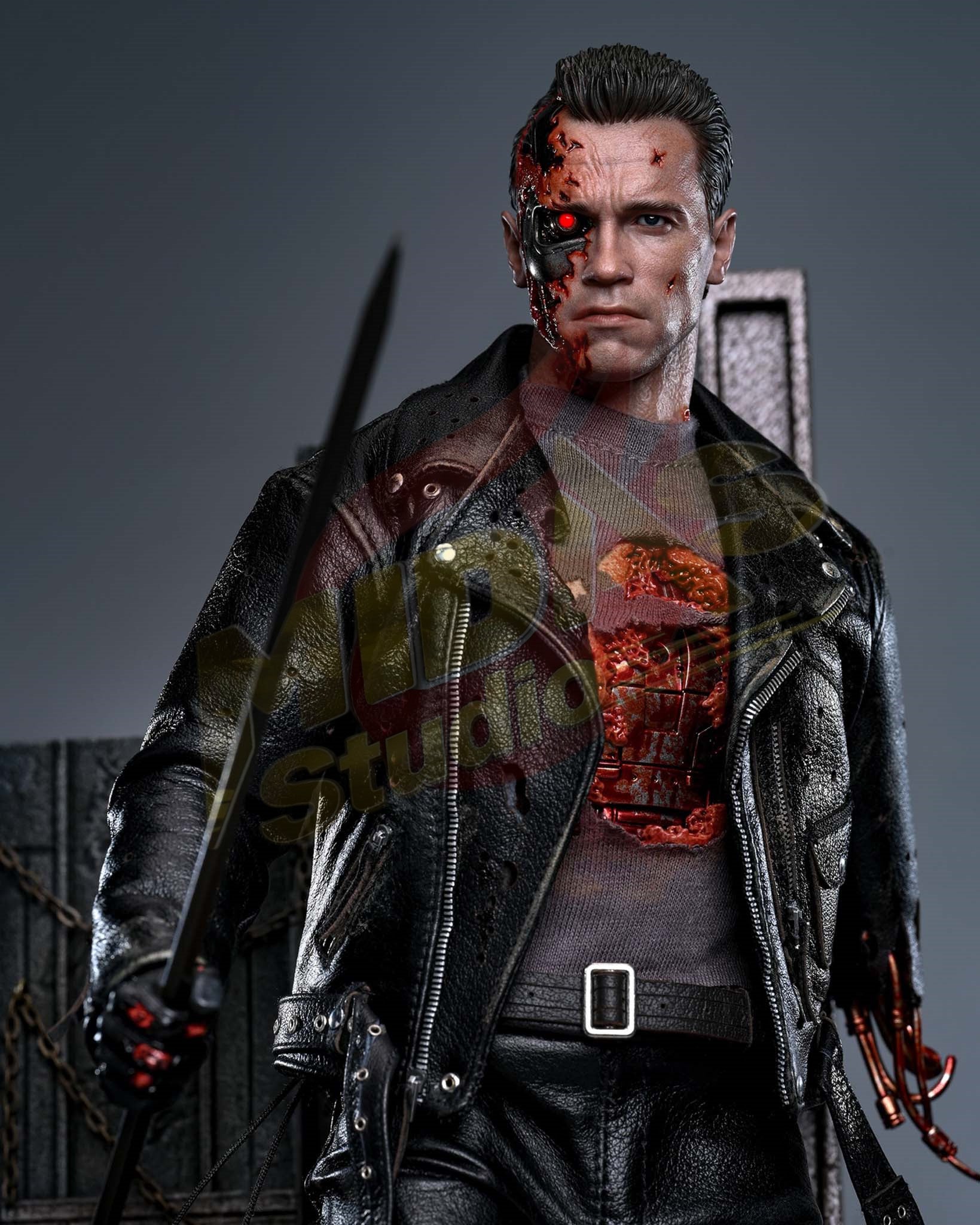 Brand New🔥 Hot Toys 1/6 Scale Terminator 2: Judgment Day T-800 (Battle Damaged Version 2.0) Collectible Figure (DX46)