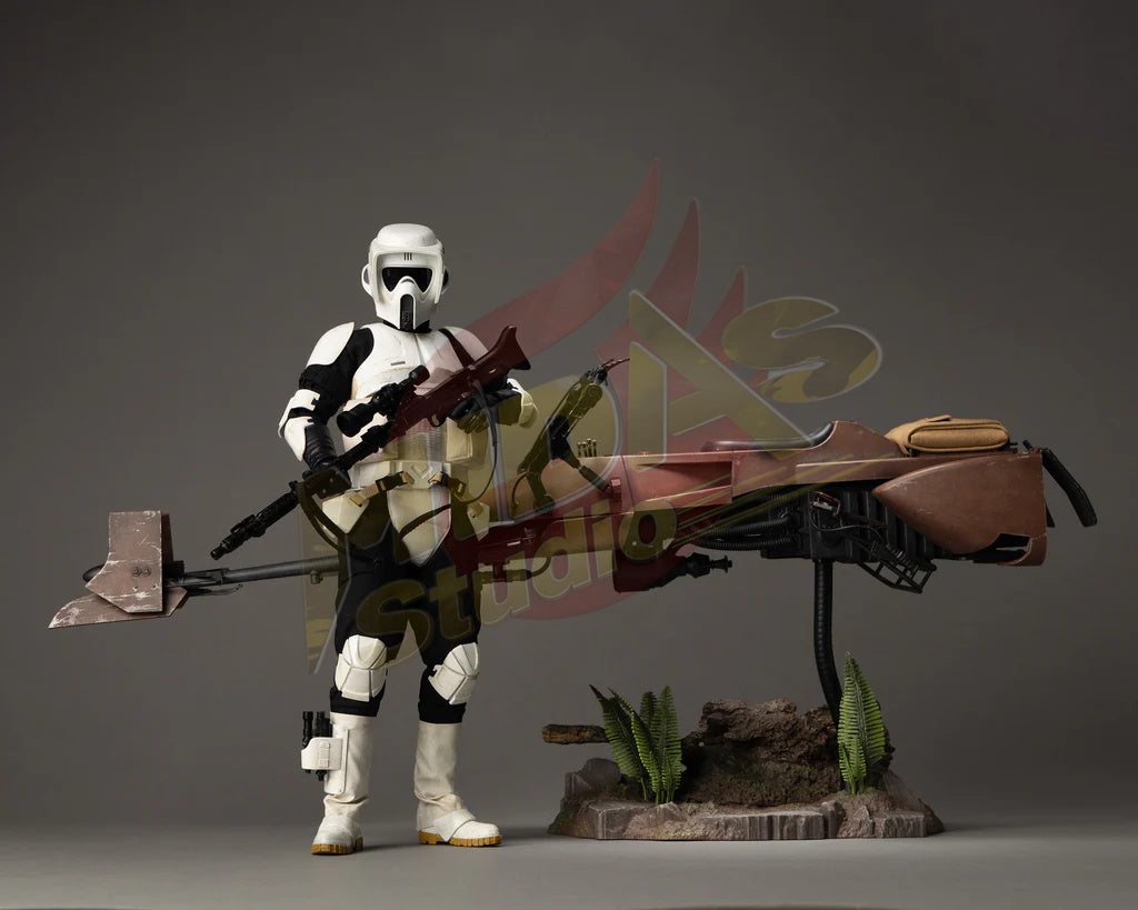 Brand New🔥 Hot Toys MMS612 Star Wars Return of the Jedi Scout Trooper and Speeder Bike 1/6 Scale Collectible Figure Set