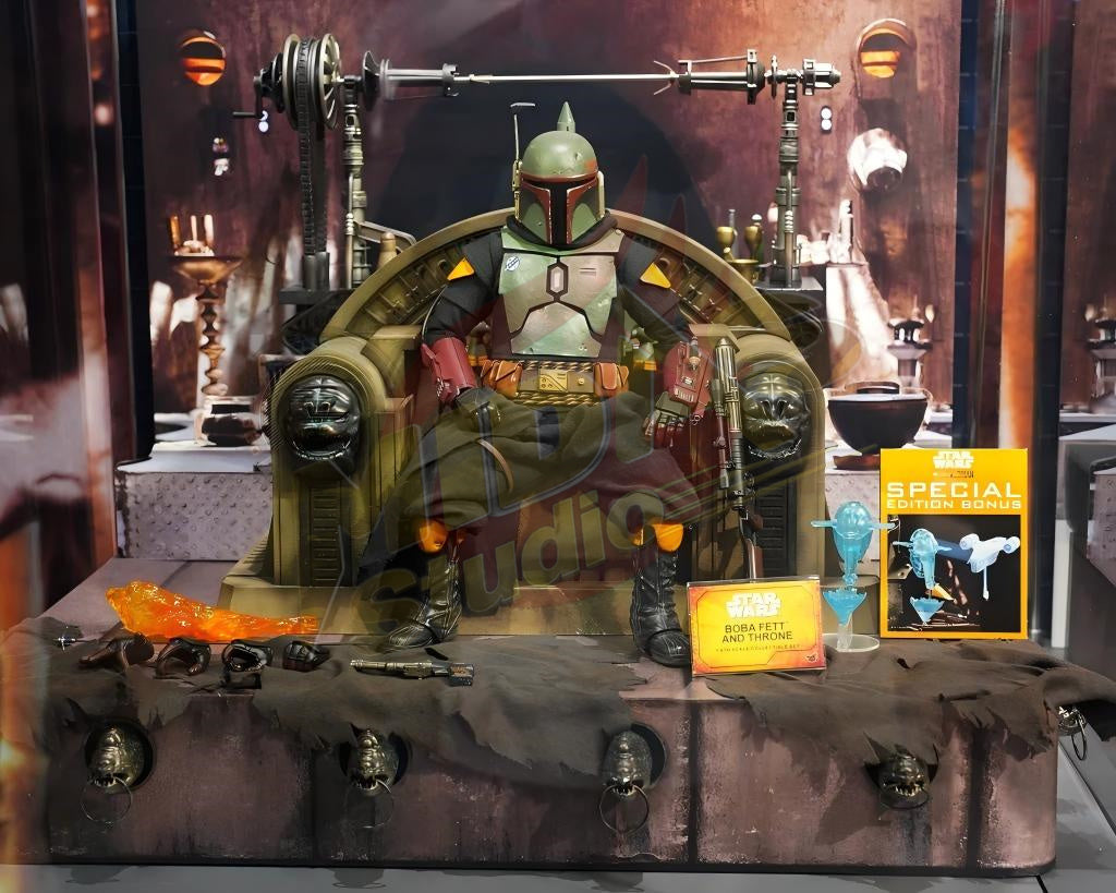 Brand New🔥 Hot Toys 1/6 Scale Star Wars: The Mandalorian Boba Fett (Repaint Armor and Throne) Collectible Figure (Special Edition, TMS056B)