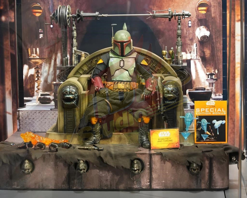 Brand New🔥 Hot Toys 1/6 Scale Star Wars: The Mandalorian Boba Fett (Repaint Armor and Throne) Collectible Figure (Special Edition, TMS056B)