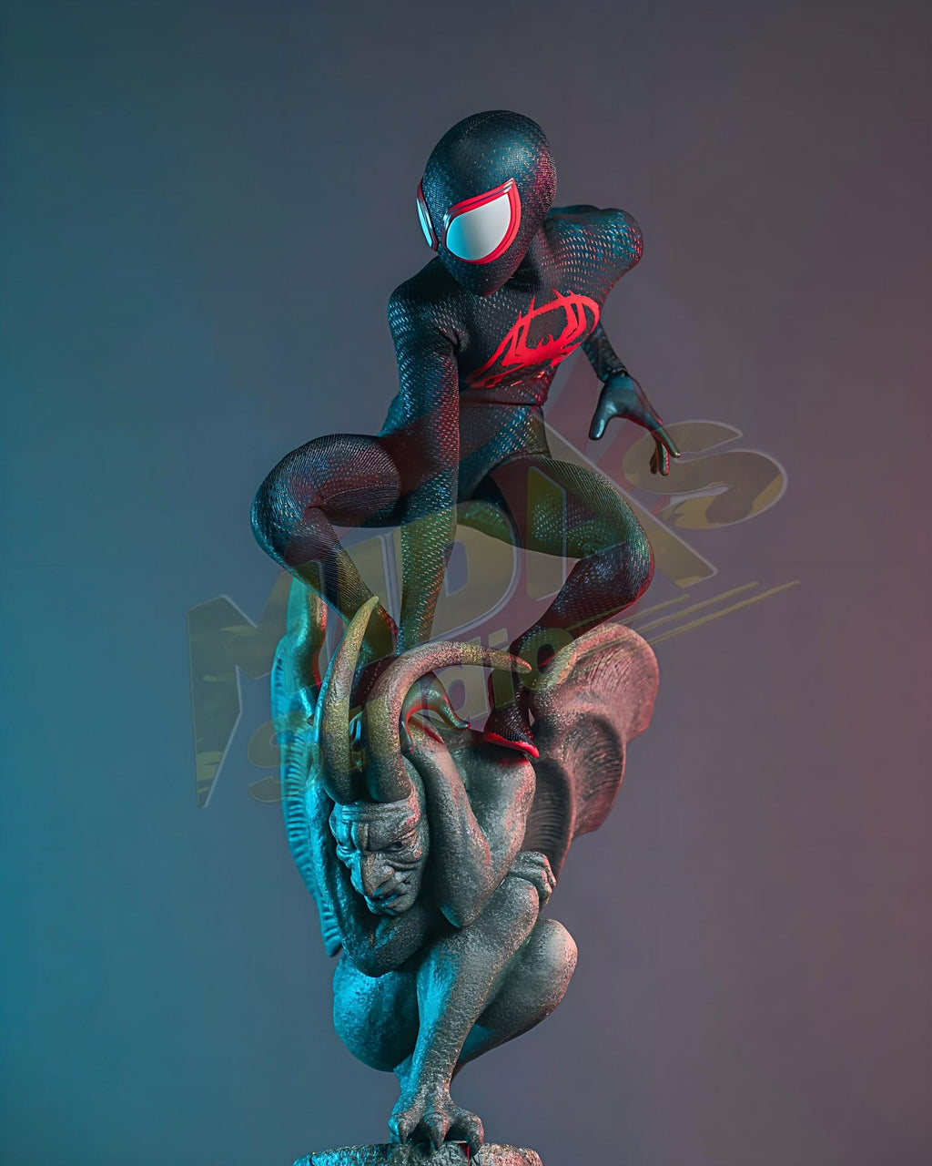 Brand New🔥 Hot Toys 1/6 Scale Spider-Man: Across The Spider-Verse - Miles Morales Collectible Figure (Rebel Base Exclusive, MMS710B)