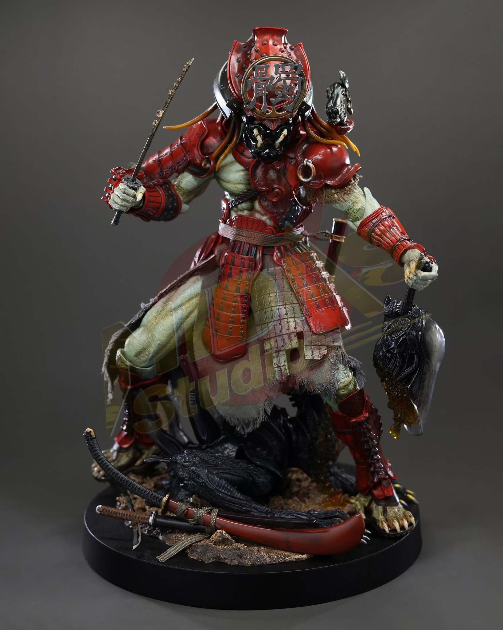 Brand New🔥 Hot Toys 1/6 Scale Alien vs Predator - Akaoni Samurai Predator Collectible Figure (Special Edition, AC06B)