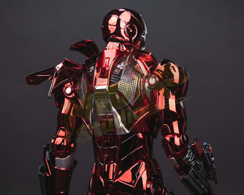 Brand New🔥 Hot Toys 1/6 Scale Iron Man Mark III (Red & Chrome Version) Collectible Figure (Exclusive Limited Edition, MMS744D64)